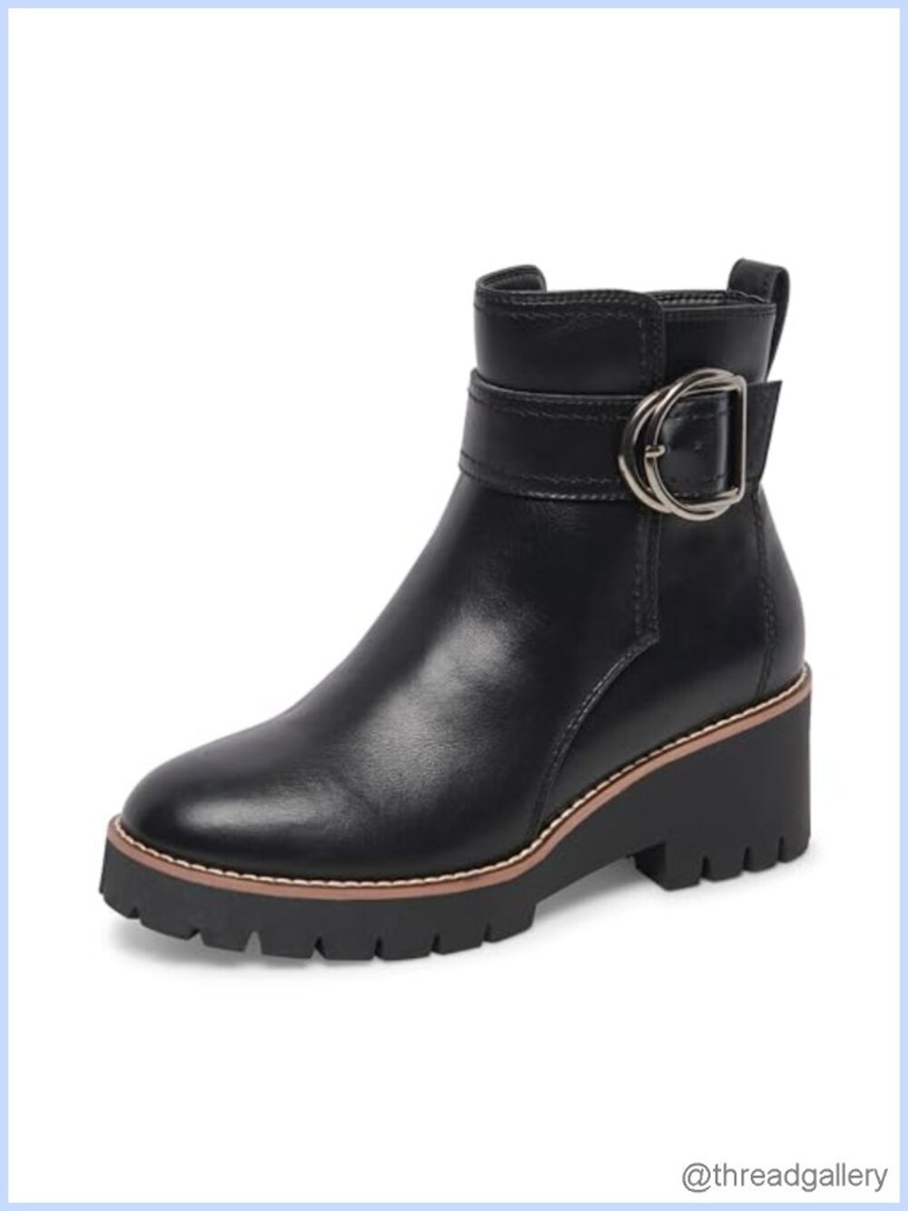 Waterproof Leather Ankle Bootie Block Heel Side Zip Casual